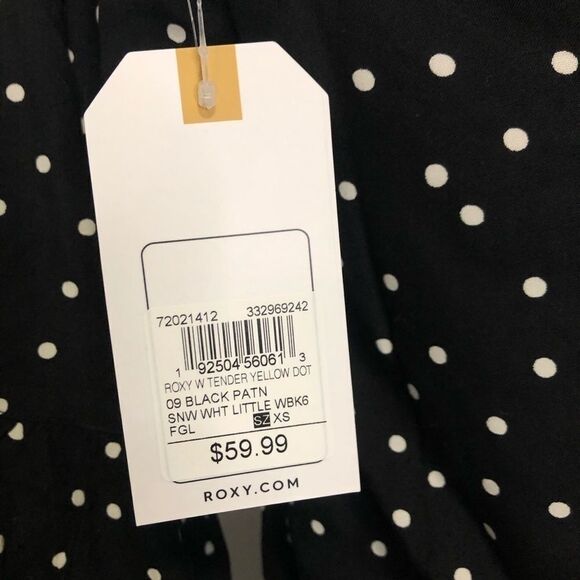 🆕 Roxy Polka Dot Bell Sleeve Viscose V Neck Top - Picture 6 of 12